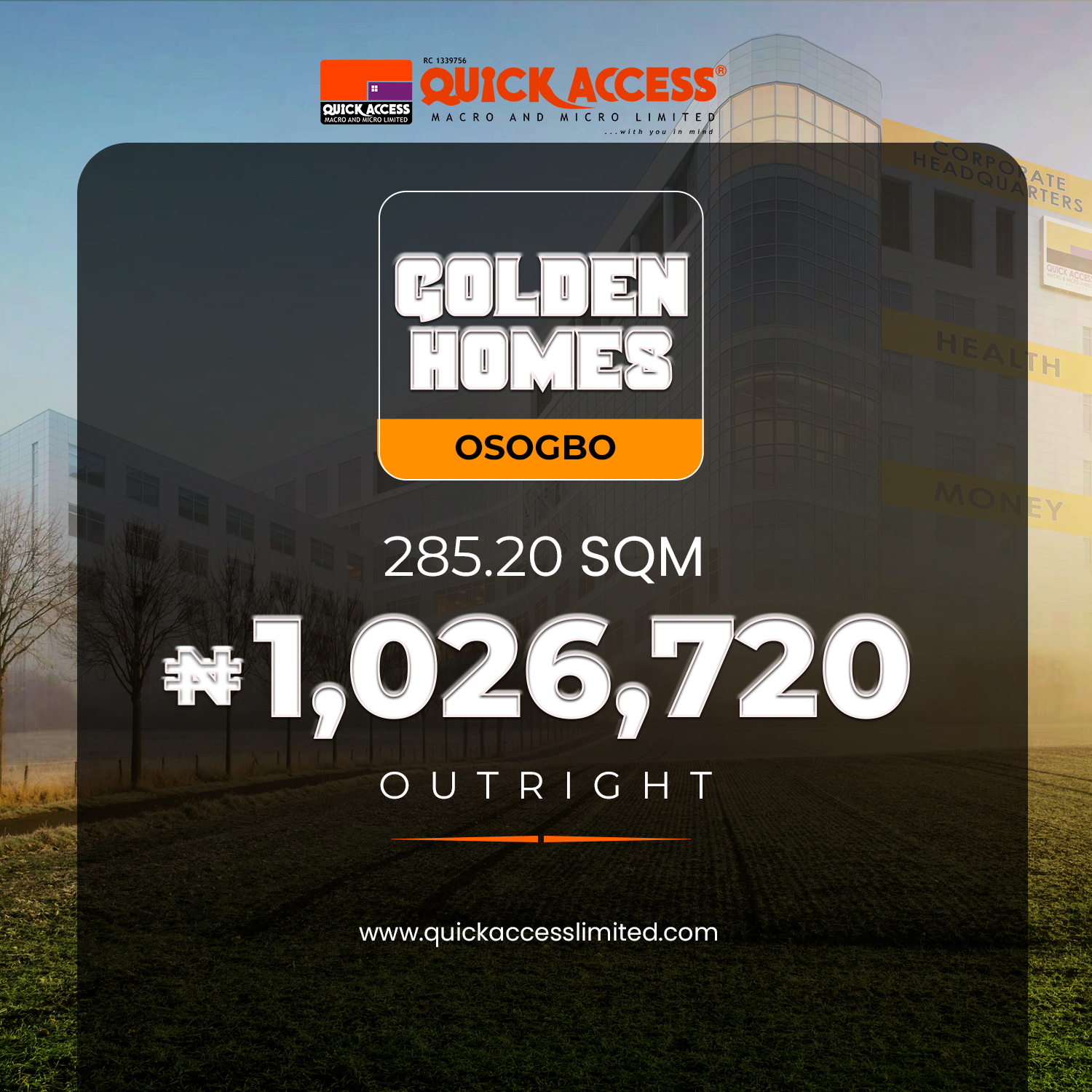 GOLDEN HOMES PLOT 32 (465.13 SQM) OUTRIGHT